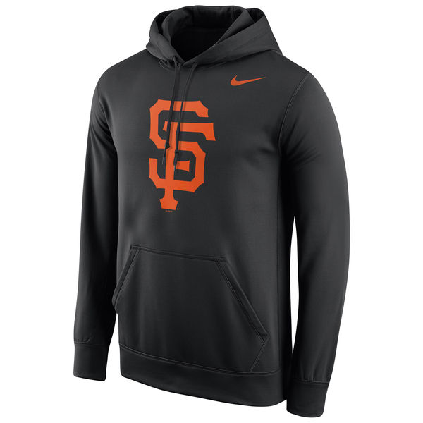 Men San Francisco Giants Nike Logo Performance Pullover Hoodie Black-0